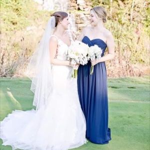 Bill Levkoff Navy Blue Bridesmaid Dress Size 10